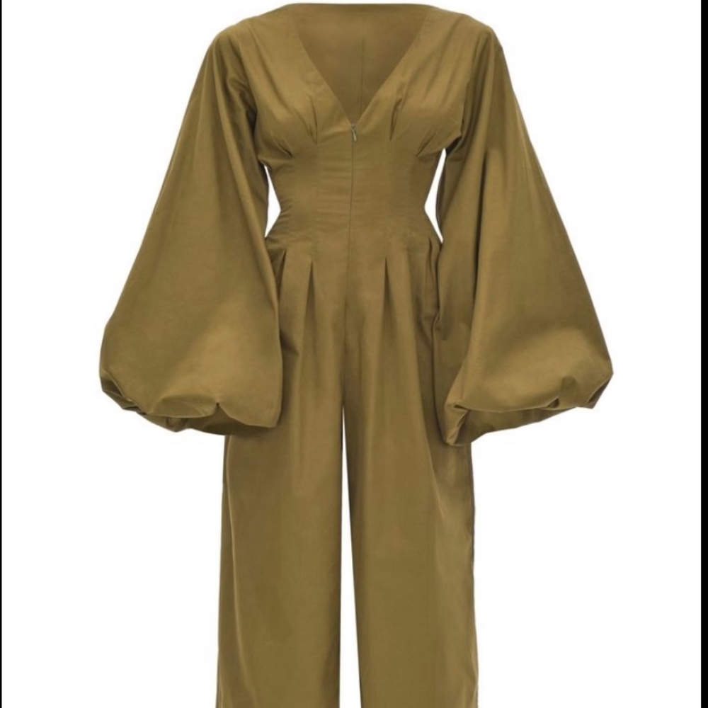 Andrea Iyamah Nia Olive Culotte Jumpsuit